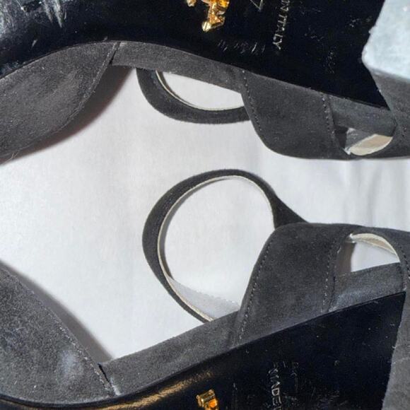 Prada black velvet suede block main image 4